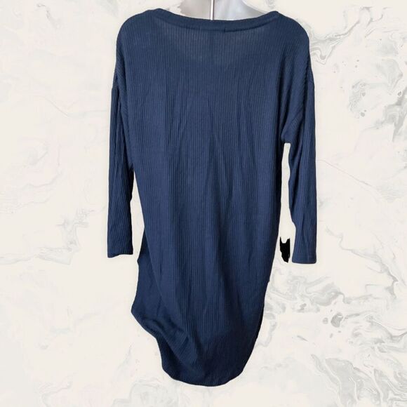 Three Dots Essential Knit 3/4 Scoop Neck Tee - Size Xl - Navy - Picture 2 of 2